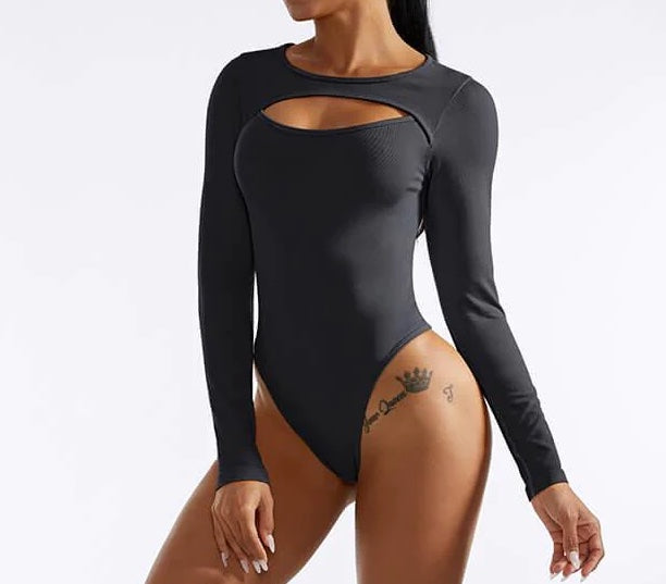 Front Hollow Out Long Sleeve Bodysuit – LUCKY LABEL